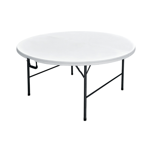Living Accents TA6363RF Fold-in-Half Table 60" W X 60" L Round White