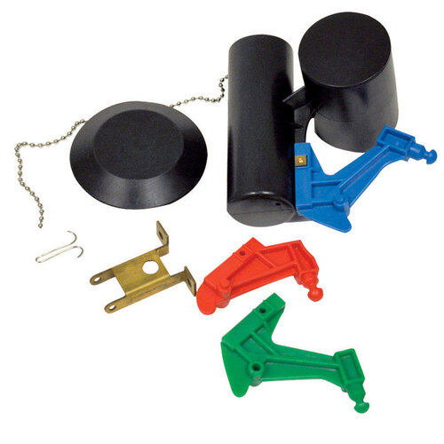 Flush Valve Toilet Repair Kit, Plastic, For: Models #4, #5 and #6 Actuating Units Black