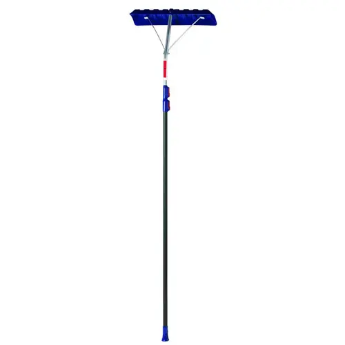 U Roof Rake, Polyethylene Blade, Telescopic Handle, Aluminum Handle, 71 in OAL