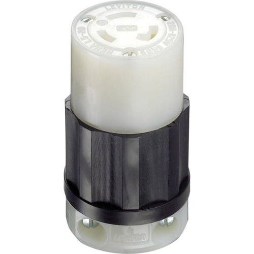 Locking Connector Industrial Nylon Grounding L5-20R 16-10 AWG 2 Pole 3 Wire Bagged Black/White