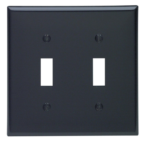 Wall Plate Black 2 gang Nylon Toggle Black