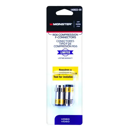 Compression Connector Just Hook It Up Compression RG6 Silver Pair