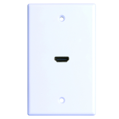 Monster 140013-00 Wall Plate Just Hook It Up White 1 gang Plastic HDMI White