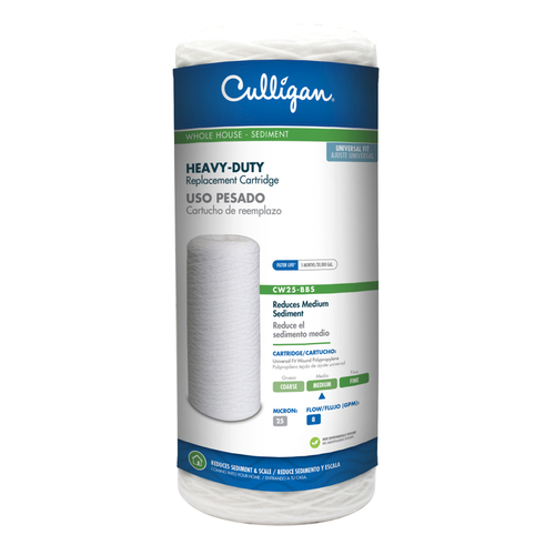 Culligan CW25-BBS-XCP3 Water Filter Cartridge, 25 um Filter, Polypropylene Wound Filter Media - pack of 3