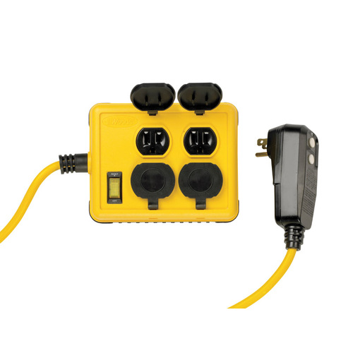 YELLOW JACKET 2516 Workshop Power Box Yellow Jacket 6 ft. L 4 outlets Yellow Yellow