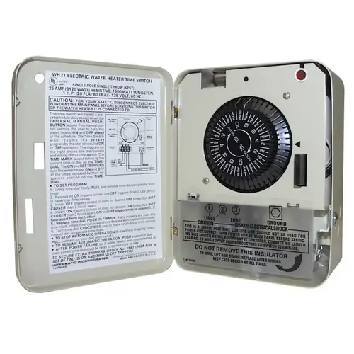 Intermatic WH21 Electric Water Heater Timer Indoor 250 V Ivory Ivory