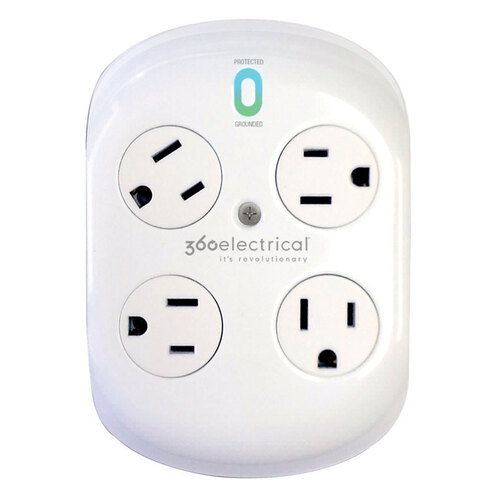 360 Electrical 36036 Surge Protector 918 J 4 outlets White