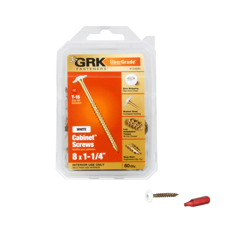 GRK Fasteners 120680-XCP6 Cabinet Screws No. 8 S X 1-1/4