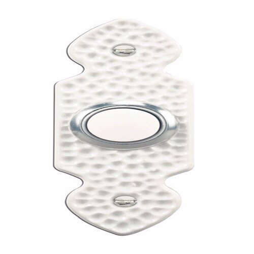 Pushbutton Doorbell White Metal Wired White