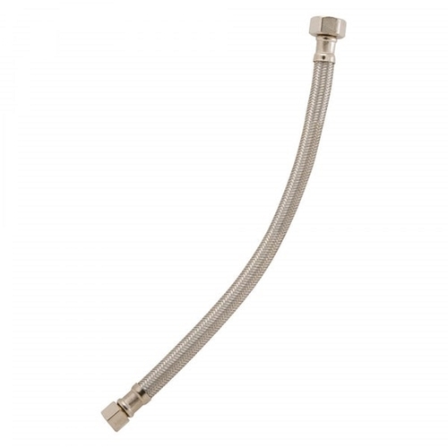 PlumbCraft 0907000LF Faucet Supply Line 3/8" Hose Thread in. X 1/2" D Hose Thread 12" Braided Stainless Steel Faucet Sup