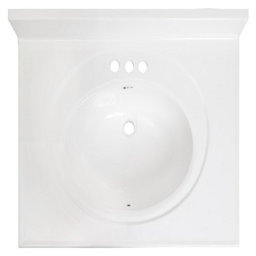 Arstar A223110113C1-3 Bathroom Sink Standard Cultured Marble 31" W X 22" D White Gloss