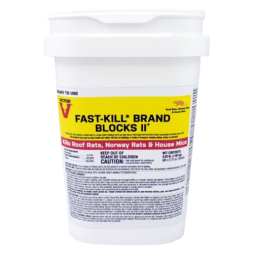 VICTOR M904 Rodenticide Bait Fast-Kill Brand Blocks II Toxic Blocks For Mice and Rats 4 lb