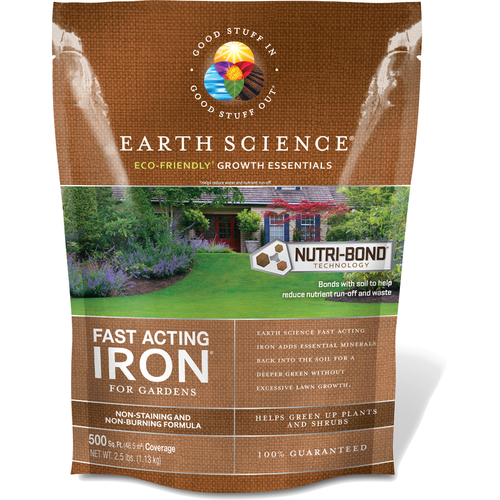 Earth Science 12134-6-XCP6 Iron Treatment Growth Essentials 500 sq ft 2.5 lb - pack of 6