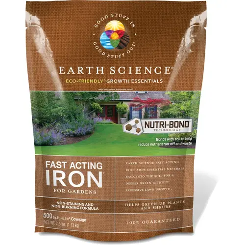 Earth Science 12134-6 Fast Acting 2.5 Lb. 1250 Sq. Ft. Coverage Iron & Soil Acidifier