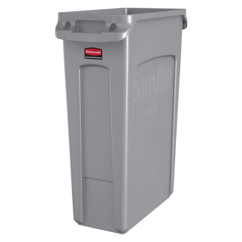 Rubbermaid FG354060GRAY-XCP4 Garbage Can Slim Jim 23 gal Gray Resin Gray - pack of 4