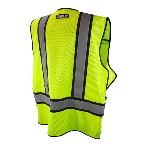 DeWALT Adjustable Safety Vest, XL/3XL, Polyester, Green, Zip-N-Rip Closure