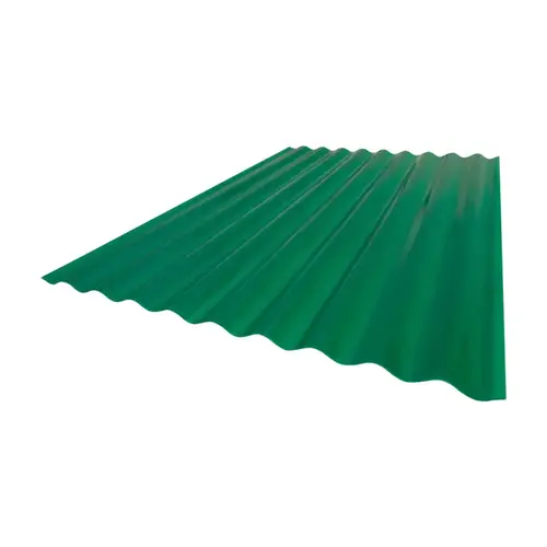 Sequentia C25T.131 WeatherGlaze 26 In. x 8 Ft. Green Round 1-Sided Fiberglass Corrugated Panels