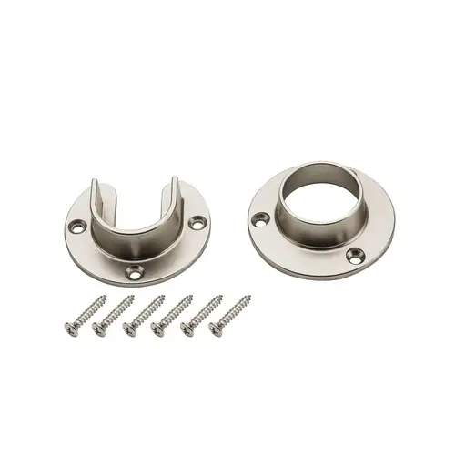 Closet Flange Set 1.31" D Satin Nickel Steel Satin Nickel