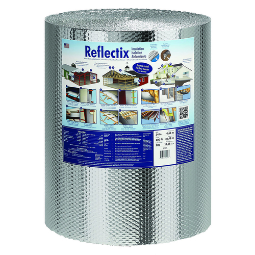 Reflectix BP24100 Insulation 24" W X 100 ft. L R-3.7 to R-21 Reflective Radiant Barrier Roll 200 sq ft