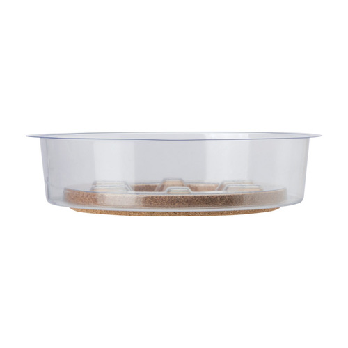 Plant Saucer 1.5" H X 14" D Cork/Plastic Hybrid Clear Clear - pack of 12