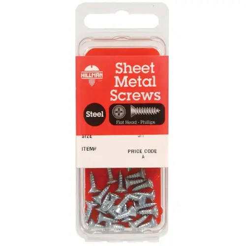 Sheet Metal Screws No. 10 X 1" L Phillips Flat Head Zinc-Plated