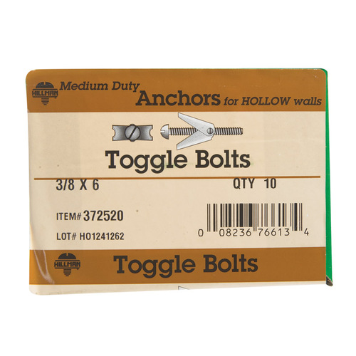 Hillman 372520 Toggle Bolt FasN Tite 3/8" D X 6" L Round Steel