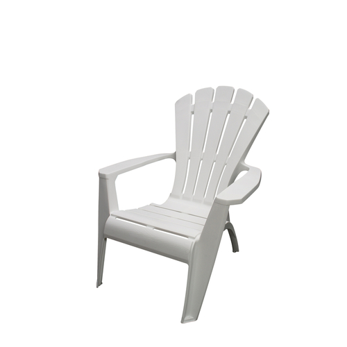 Gracious Living 11150-26 Chair King White Resin Frame Adirondack