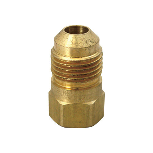 Adapter 3/8" Flare T X 1/2" D FIP Brass