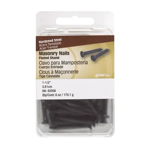 Nail 1-1/2" Masonry Steel Flat Head Black