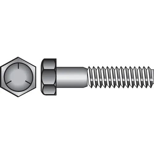 Hex Head Cap Screw 5/16" D X 5-1/2" L Heat Treated Zinc Steel Heat Treated Zinc