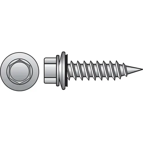 Self-Piercing Screws No. 10 X 3" L Hex Hex Head Zinc-Plated