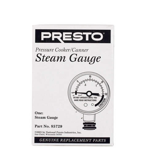 Presto 85729 Pressure Cooker/Canner Steam Gauge Stainless Steel 22 qt