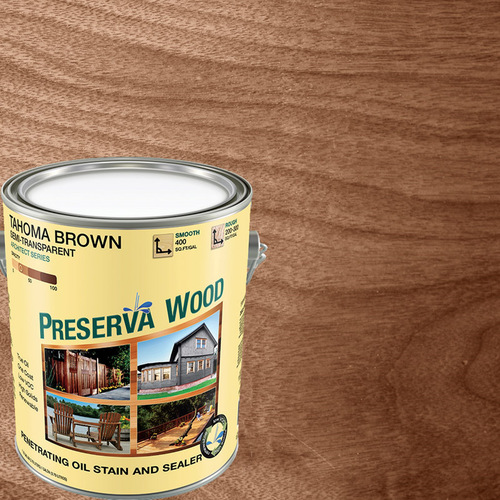 Penetrating Wood Stain/Sealer Semi-Transparent Tahoma Brown Oil-Based Oil 1 gal Tahoma Brown