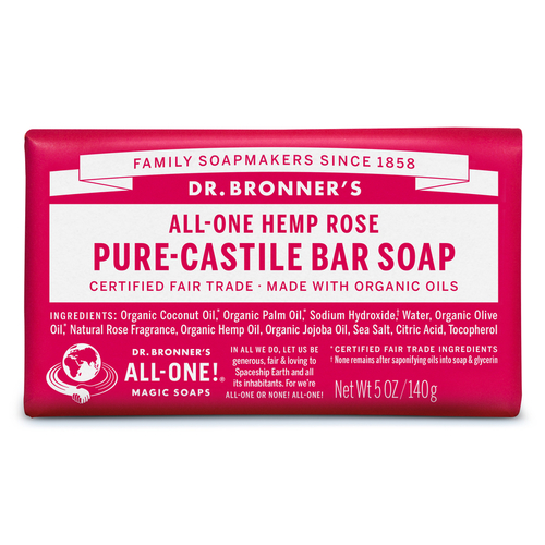 Dr. Bronner's OBRO05 Pure-Castile Bar Soap Organic Rose Scent 5 oz
