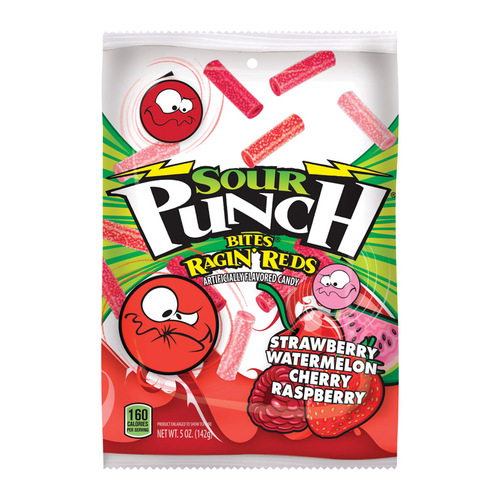 Sour Punch 18708 Candy Bites Assorted Ragin' Reds 5 oz