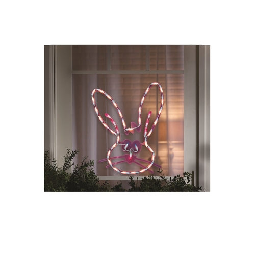 Lighted Bunny Face Easter Glass/Plastic