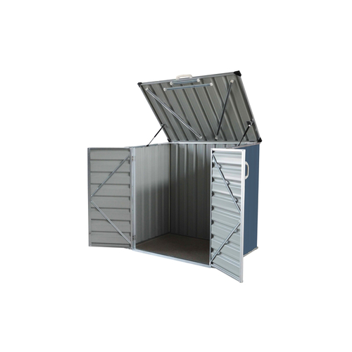 Storage Shed 5 ft. x 3 ft. Metal Horizontal Modern without Floor Kit Blue Gray