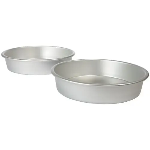 Cake Pan 9" W X 9.9" L Silver 2 Silver Pair