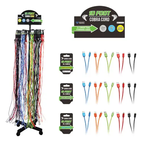 Charging Cord Cobra Cord Cell phone Nylon Assorted