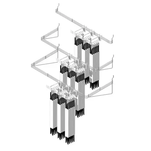 Rack 1" H X 22" W X 9" D Silver Metal Waterfall Peg Organizer Silver