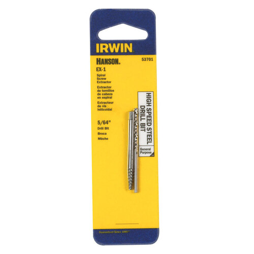 Irwin 53701 Drill Bit Extractor Set Hanson 5/64" X 5/64" D High Speed Steel 5.4"