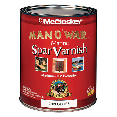 McCloskey 080.0007509.005-XCP4 Man O War 80- 080.000.005 Spar Varnish, Gloss, Clear, Liquid, 1 qt - pack of 4
