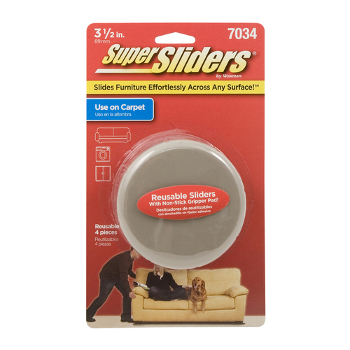 Chair Glide Beige Assorted in. Adhesive Plastic Beige