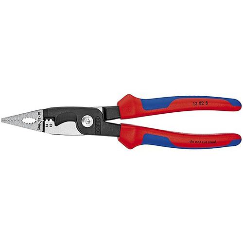 Knipex 13 82 8 SBA Electrical Installation Pliers 8" Steel Blue/Red