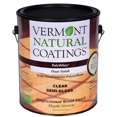 Vermont Natural Coatings 900100-XCP4 Floor Finish PolyWhey Semi-Gloss Clear Water-Based 1 gal Clear - pack of 4