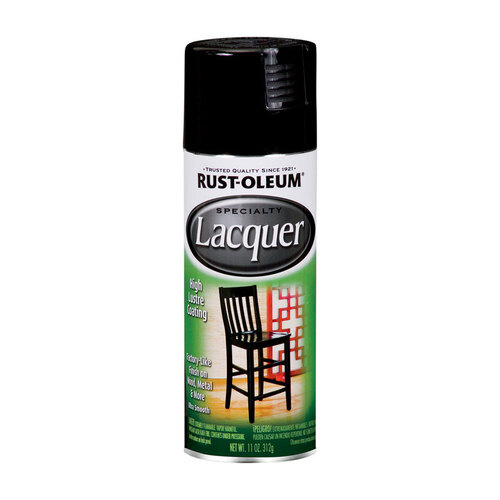 Rust-Oleum 1905830 Lacquer Spray Paint Specialty Gloss Black 11 Oz Black