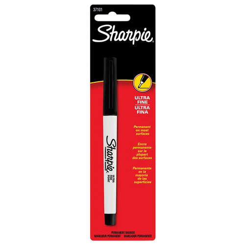 Permanent Marker Black Ultra Fine Tip - pack of 6