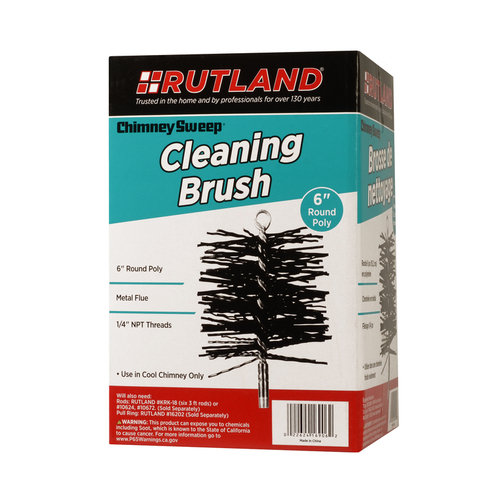Rutland 16906 Chimney Brush Chimney Sweep 6" Round Polypropylene Black