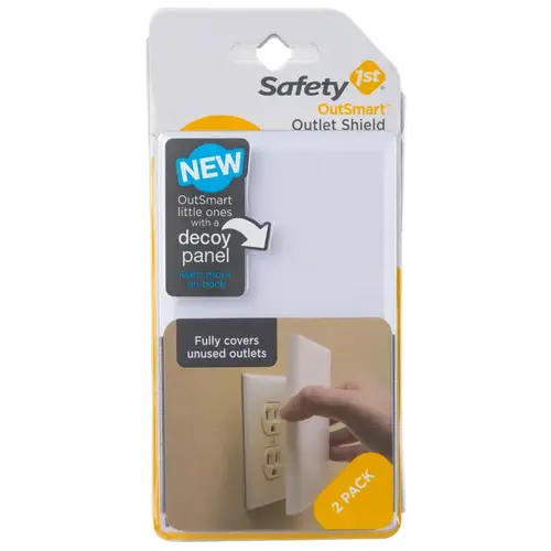 Safety 1st HS275 Outsmart Plug In White Outlet Shield - pack of 2