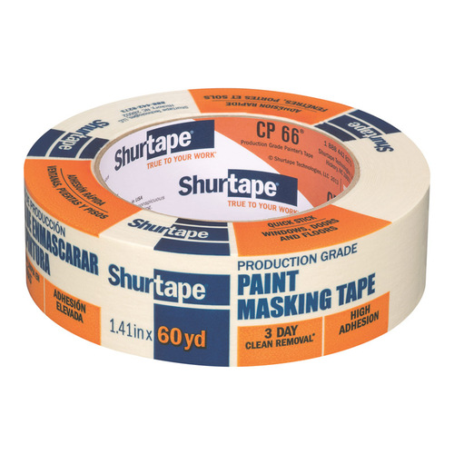 Shurtape 102803-XCP24 Masking Tape 1.41" W X 60 yd L Tan High Strength Tan - pack of 24